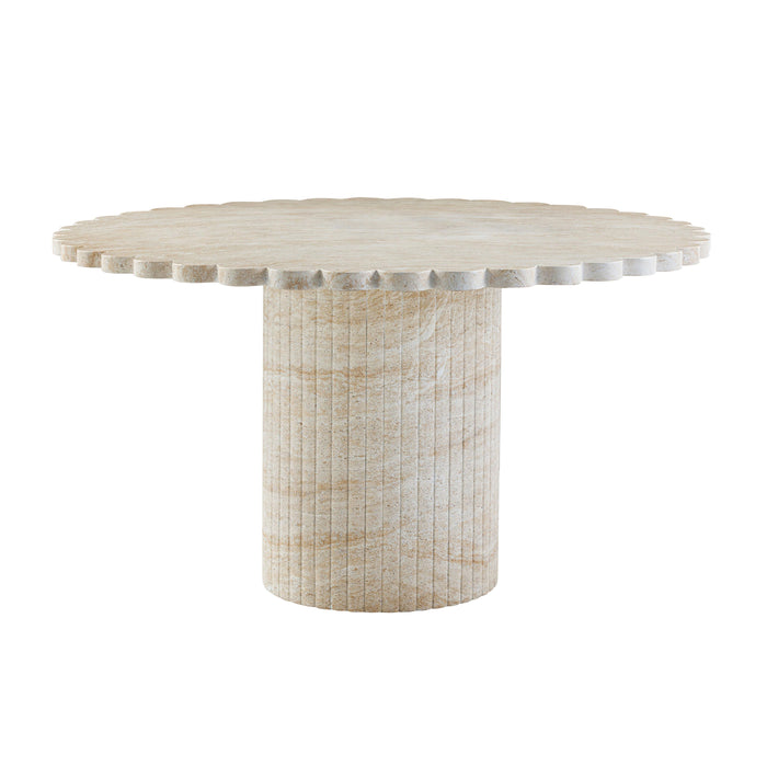 Blossom Washed Travertine Finish Indoor / Outdoor 54 inch Round Dining Table - Home And Beyond
