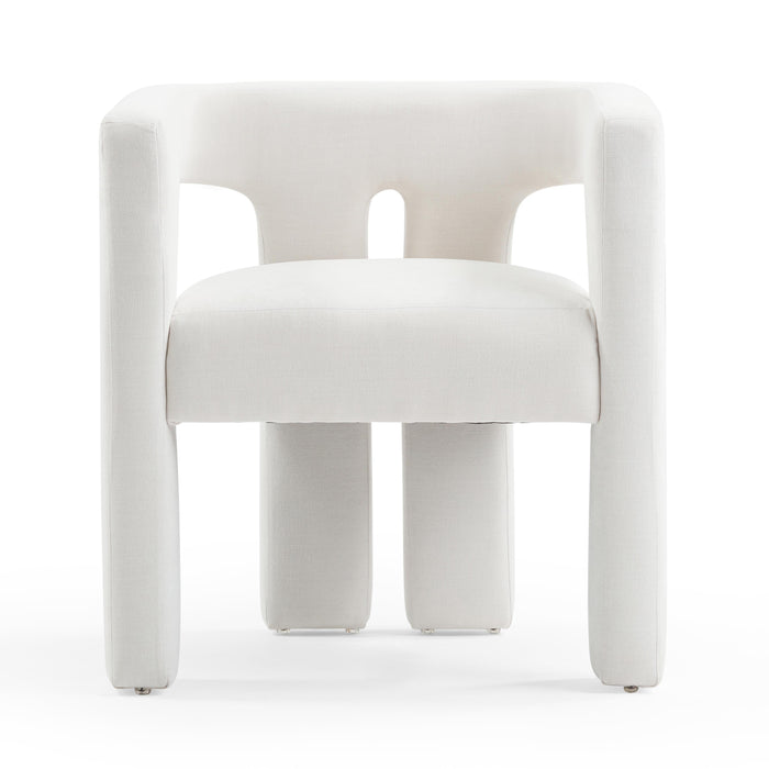 Sloane Bone White Recycled Fabric Chair - Home And Beyond