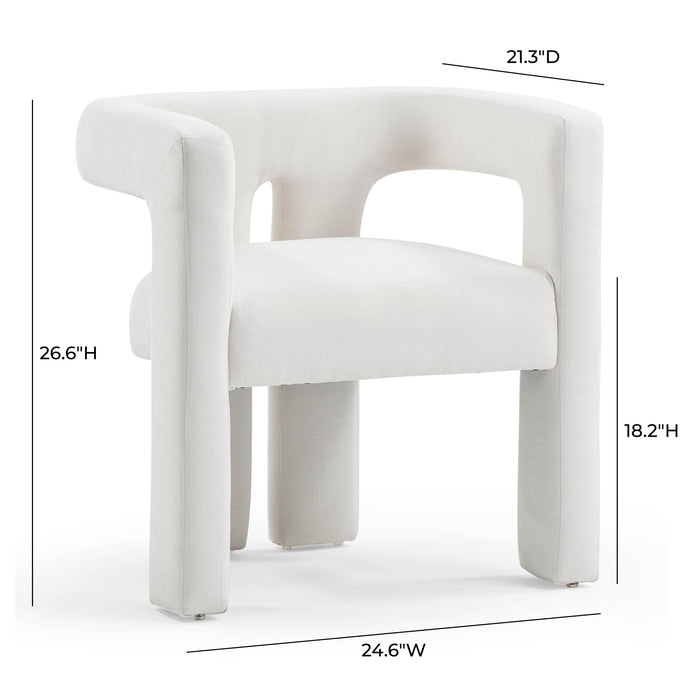 Sloane Bone White Recycled Fabric Chair - Home And Beyond