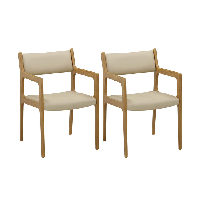 Ari Cream Performance Vegan Leather Dining Chair - Set of 2 - Home And Beyond