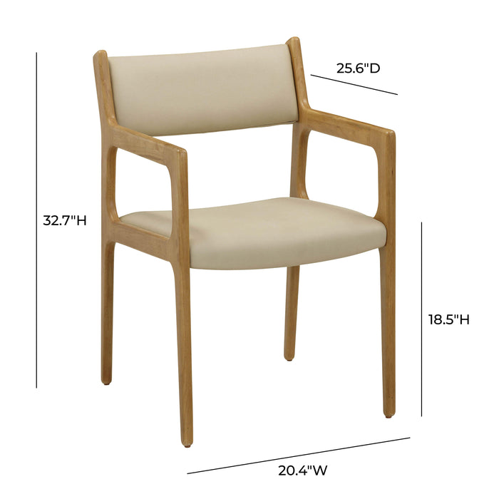 Ari Cream Performance Vegan Leather Dining Chair - Set of 2 - Home And Beyond