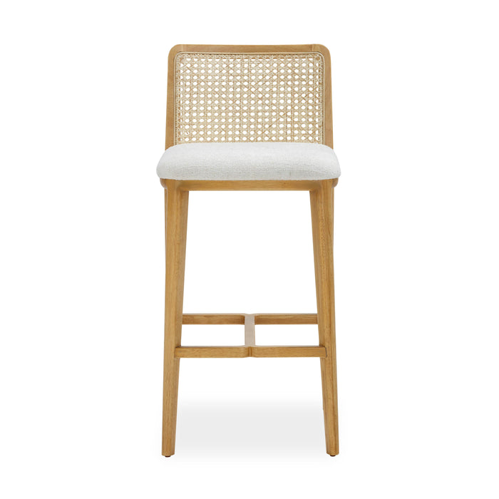 Gerri Performance Tweed and Rattan Counter Stool - Home And Beyond