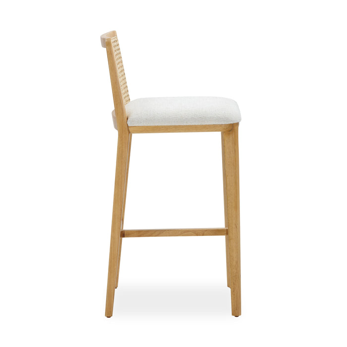 Gerri Performance Tweed and Rattan Counter Stool - Home And Beyond