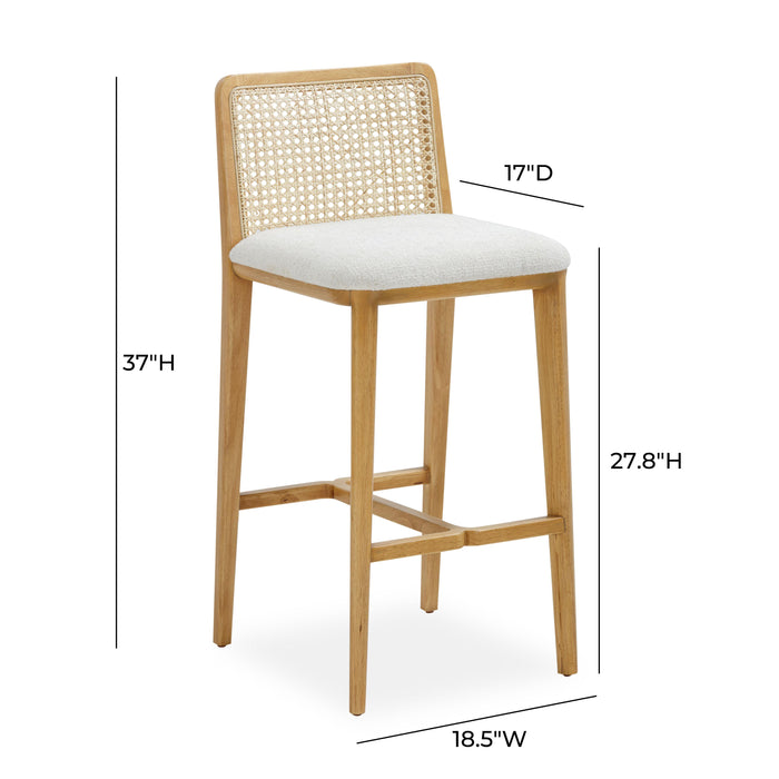 Gerri Performance Tweed and Rattan Counter Stool - Home And Beyond