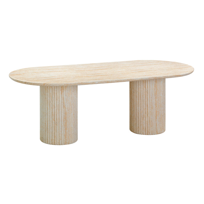 Brut Travertine Pattern Indoor/Outdoor Dining Table - Home And Beyond