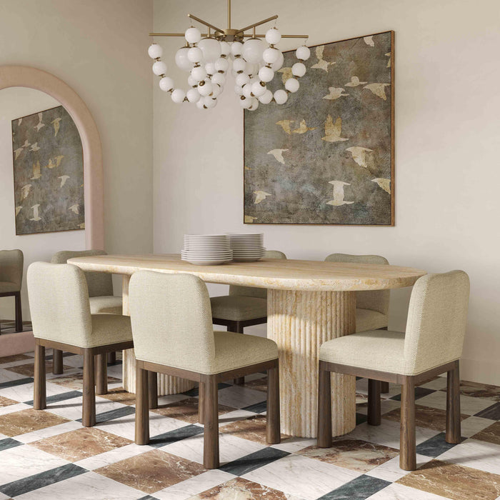 Brut Travertine Pattern Indoor/Outdoor Dining Table - Home And Beyond