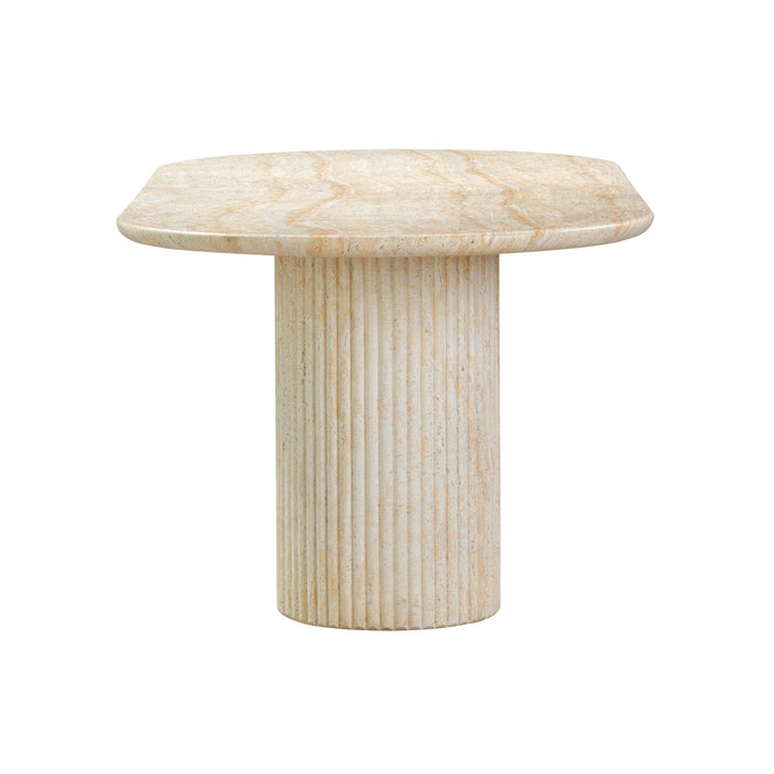 Brut Travertine Pattern Indoor/Outdoor Dining Table - Home And Beyond