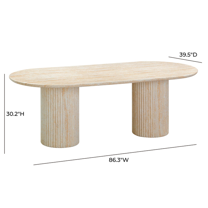 Brut Travertine Pattern Indoor/Outdoor Dining Table - Home And Beyond