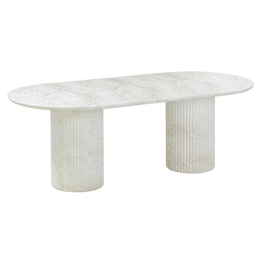 Brut White Marble Pattern Indoor/Outdoor Dining Table - Home And Beyond