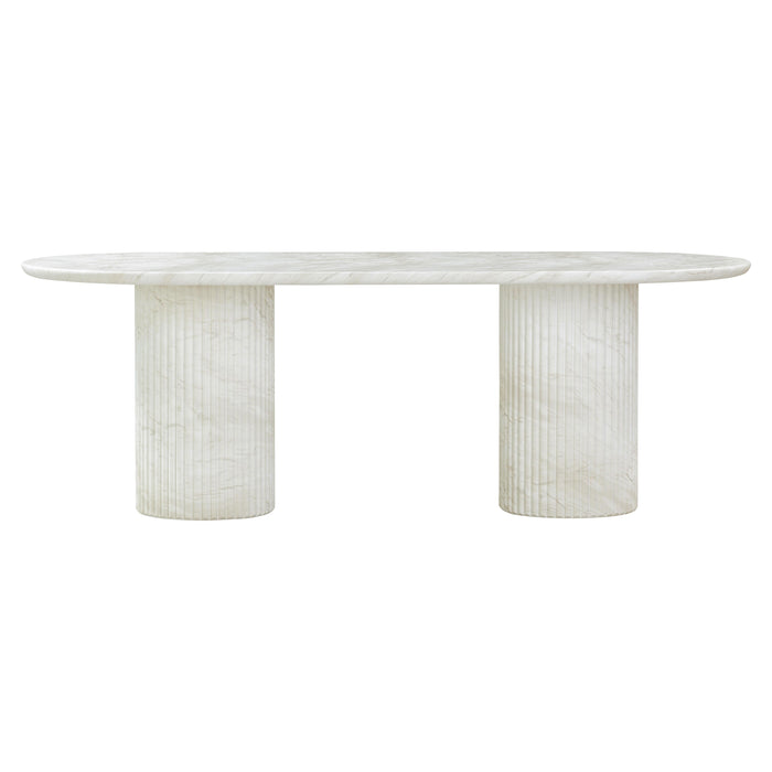 Brut White Marble Pattern Indoor/Outdoor Dining Table - Home And Beyond