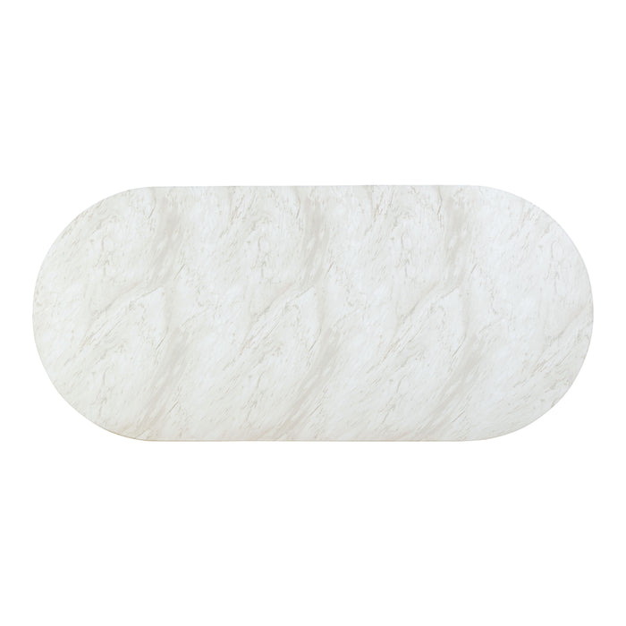Brut White Marble Pattern Indoor/Outdoor Dining Table - Home And Beyond