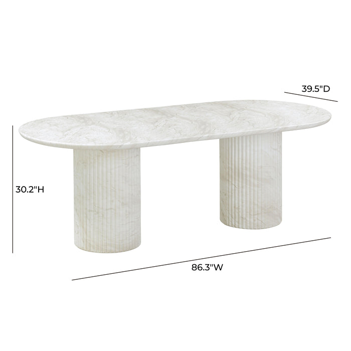 Brut White Marble Pattern Indoor/Outdoor Dining Table - Home And Beyond
