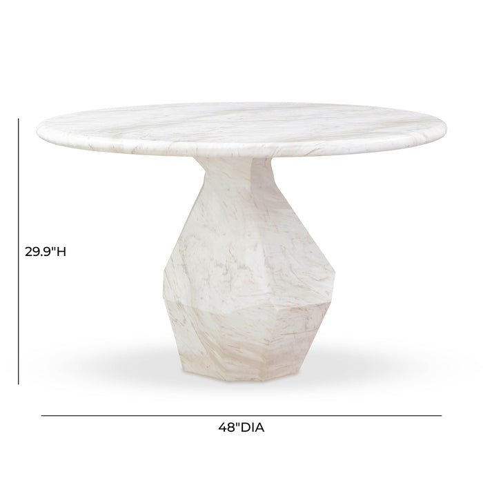 Esme Faux Marble Indoor/Outdoor 48 Round Dining Table - Home And Beyond