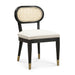 Cosette Black Dining Chair in Cream Performance Linen - Home And Beyond