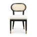 Cosette Black Dining Chair in Cream Performance Linen - Home And Beyond
