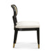 Cosette Black Dining Chair in Cream Performance Linen - Home And Beyond