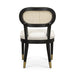 Cosette Black Dining Chair in Cream Performance Linen - Home And Beyond