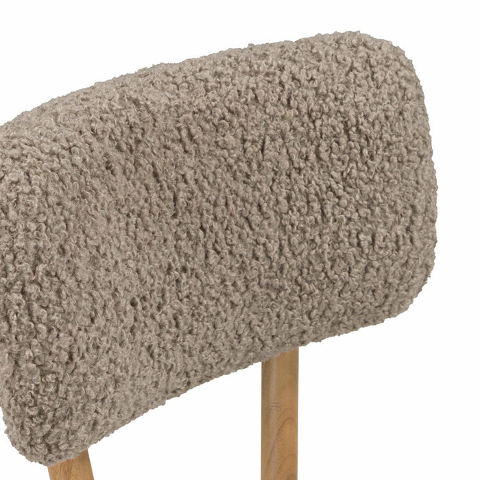 Bobbie Cream Performance Vegan Leather and Grey Vegan Shearling Dining Chair - Home And Beyond