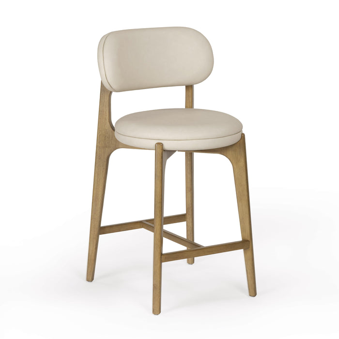 Carnation Cream Performance Vegan Leather Counter Stool - Home And Beyond
