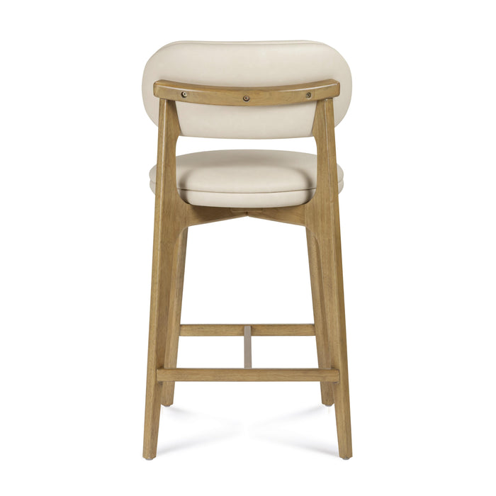 Carnation Cream Performance Vegan Leather Counter Stool - Home And Beyond