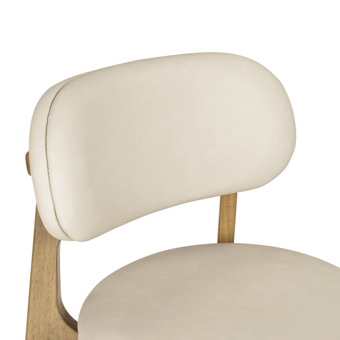 Carnation Cream Performance Vegan Leather Counter Stool - Home And Beyond