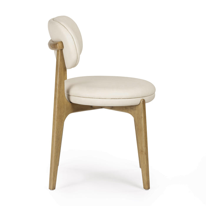 Carnation Cream Performance Vegan Leather Dining Chair - Home And Beyond