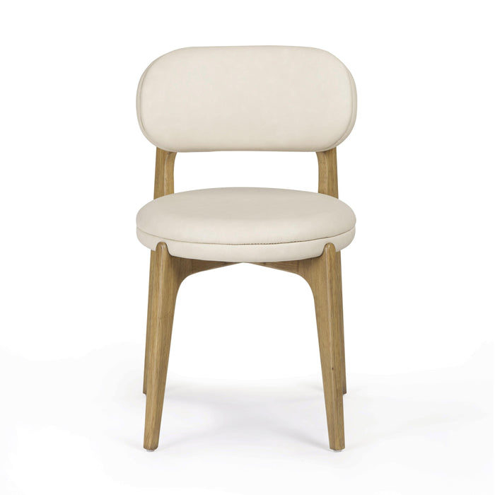 Carnation Cream Performance Vegan Leather Dining Chair - Home And Beyond