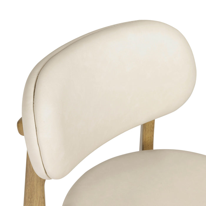 Carnation Cream Performance Vegan Leather Dining Chair - Home And Beyond