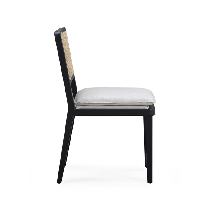 Tassina Cream Upcycled Performance Linen Dining Chair - Home And Beyond