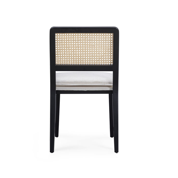 Tassina Cream Upcycled Performance Linen Dining Chair - Home And Beyond