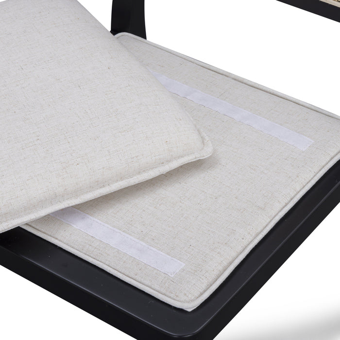 Tassina Cream Upcycled Performance Linen Dining Chair - Home And Beyond