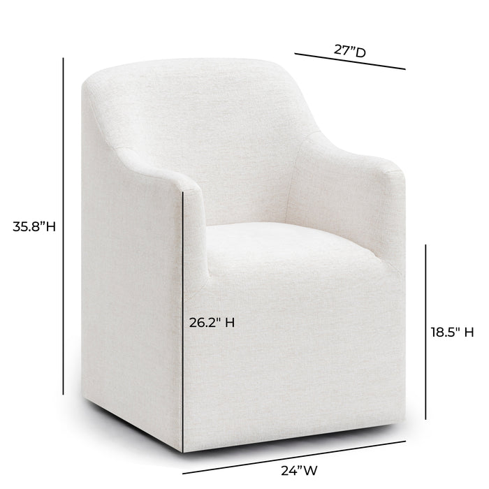 Helena Tall Textured Weave Performance Fabric Dining Chair