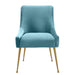Beatrix Sea Blue Velvet Side Chair - UK - Home And Beyond