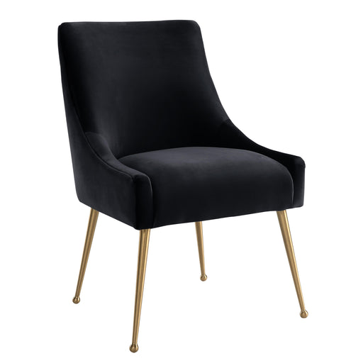 Beatrix Black Velvet Side Chair - UK - Home And Beyond