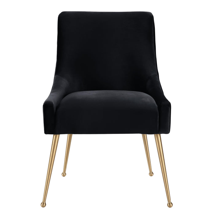 Beatrix Black Velvet Side Chair - UK - Home And Beyond