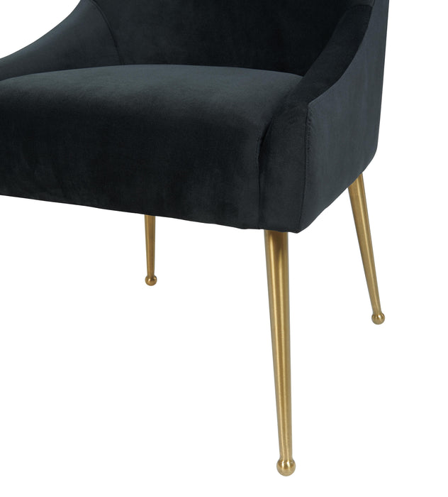 Beatrix Black Velvet Side Chair - UK - Home And Beyond