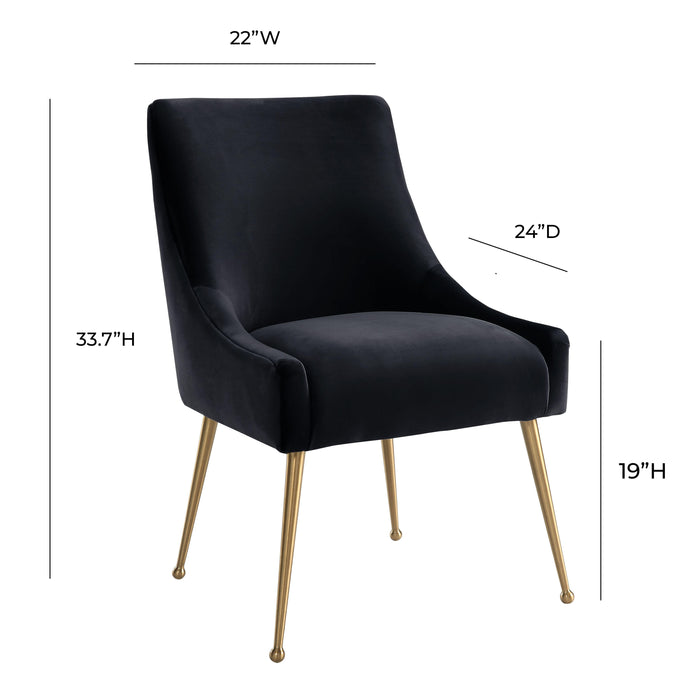 Beatrix Black Velvet Side Chair - UK - Home And Beyond
