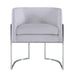Giselle Grey Velvet Dining Chair with Silver Leg - UK - Home And Beyond