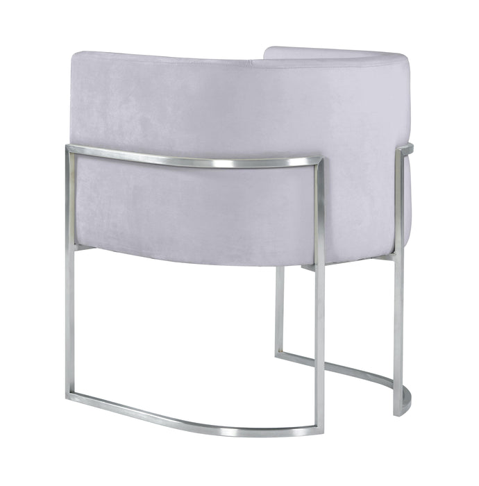Giselle Grey Velvet Dining Chair with Silver Leg - UK - Home And Beyond