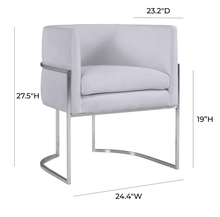Giselle Grey Velvet Dining Chair with Silver Leg - UK - Home And Beyond