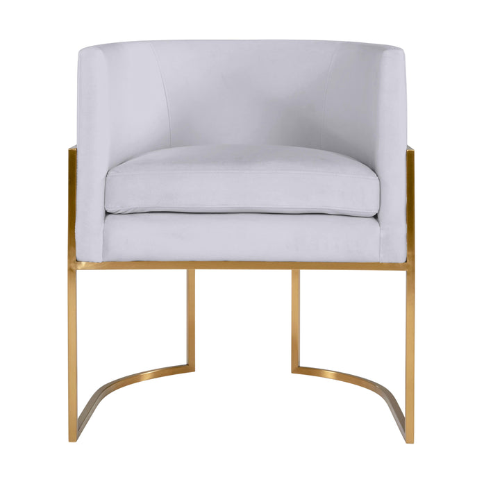 Giselle Grey Velvet Dining Chair with Gold Leg - UK - Home And Beyond