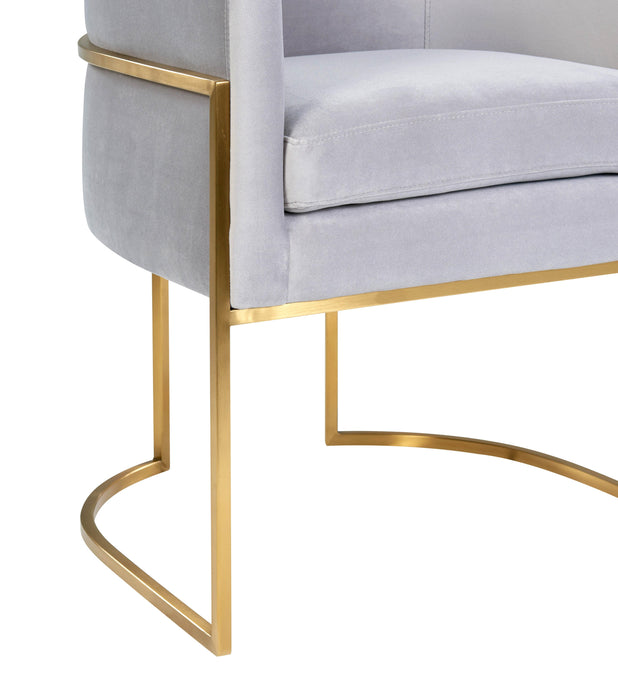 Giselle Grey Velvet Dining Chair with Gold Leg - UK - Home And Beyond