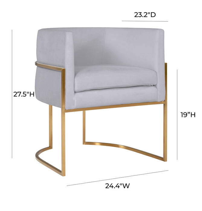 Giselle Grey Velvet Dining Chair with Gold Leg - UK - Home And Beyond