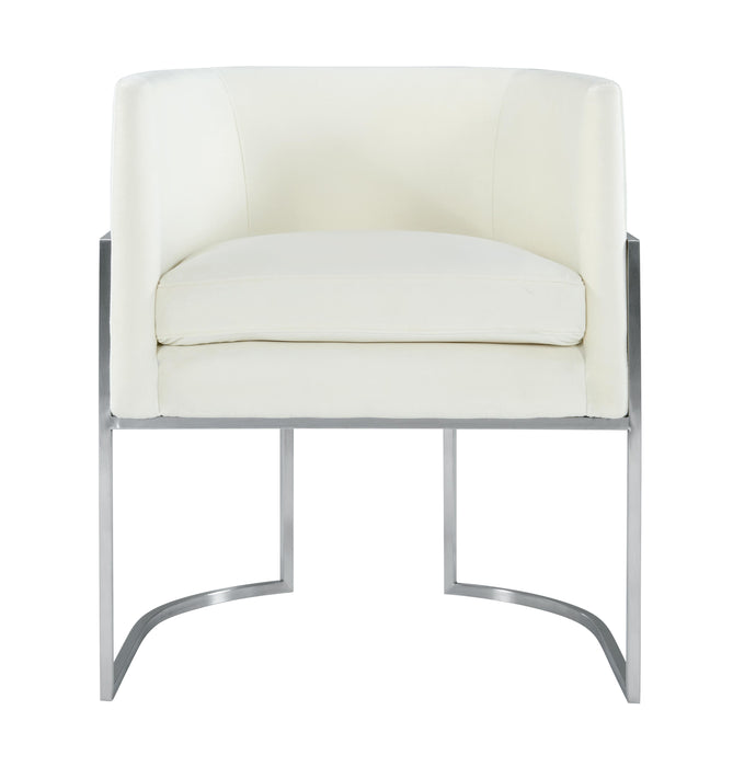 Giselle Cream Velvet Dining Chair Silver Leg - UK - Home And Beyond