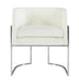 Giselle Cream Velvet Dining Chair Silver Leg - UK - Home And Beyond
