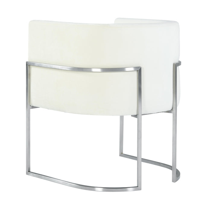 Giselle Cream Velvet Dining Chair Silver Leg - UK - Home And Beyond