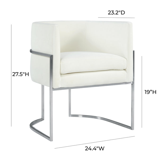 Giselle Cream Velvet Dining Chair Silver Leg - UK - Home And Beyond