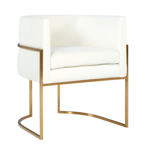 Giselle Cream Velvet Dining Chair Gold Leg - UK - Home And Beyond