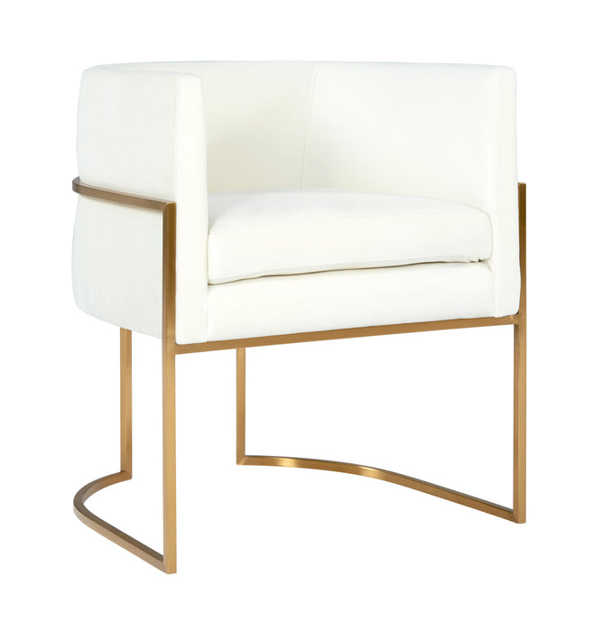Giselle Cream Velvet Dining Chair Gold Leg - UK - Home And Beyond