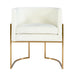 Giselle Cream Velvet Dining Chair Gold Leg - UK - Home And Beyond